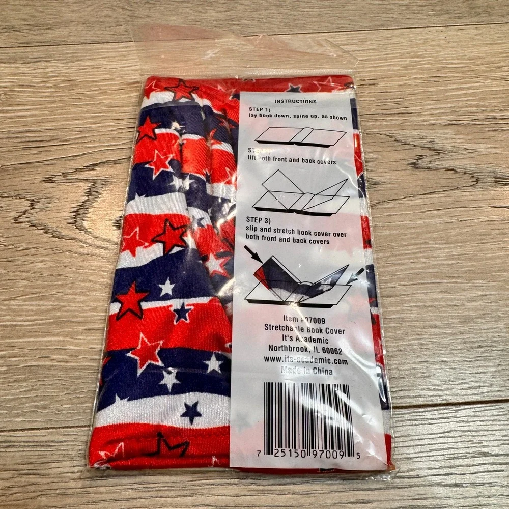 Academic Stretchable Book Cover Standard Size‎ Patriotic Stars & Stripes